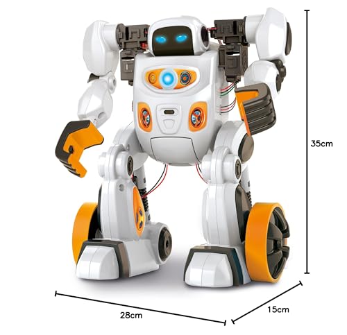 Clementoni | AIRO Robot Intelligence Artificielle pour Enfants 9 Ans+ | 80+ Pièces à Assembler | STEM Bluetooth Programmable Gestes & Voix | Jeux, Codage, Danse | Idée Cadeau