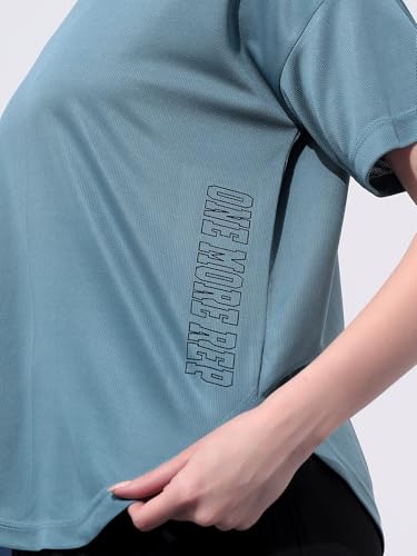 Image of Kvetoo Women Apple Cut Gym T Shirt Breathable Workout Tee Slim Fit Activewear Top Sports Training Yoga T Shirt Women