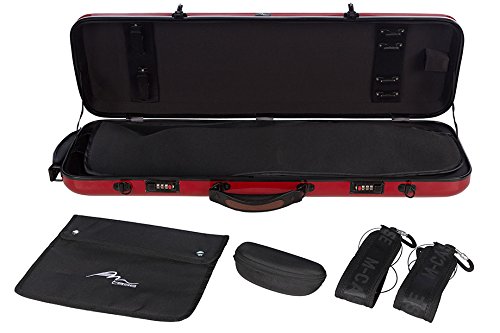 Geigenkoffer Fiberglass Safe Oblong 4/4 burgunderrot M-Case + Musiktasche