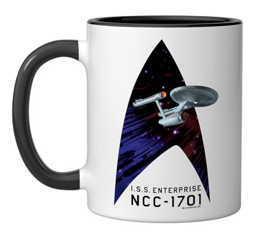 Star Trek Delta Enterprise Officially Licensed Ceramic Mug, Black/White