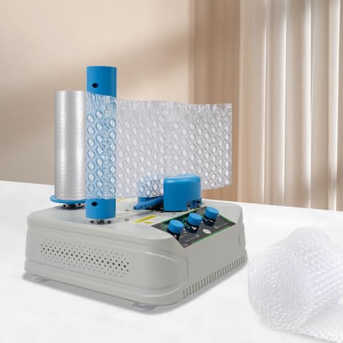 Air Cushion Machine Air Pillow Machine Inflation Speed 16.4-32.8ft/min Portable Air Cushion Wrap Machine Business Inflatable Air Packaging System for Shipping, Packing Supplies 144W