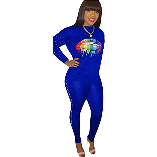 Womens Sexy 2 Piece Sports Outfit Set Shirt Bodycon Pants Joggers Clubwear Tracksuit Sportswear Set