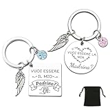 ZYMGUO Geschenk Paten und Patin Schlüsselanhänger Taufe, Geschenke Paten und Paten Taufe, Geschenk Paten zum Geburtstag, Geschenk zur Erstkommunion, Weihnachtsgeschenk der Patin, 1, L