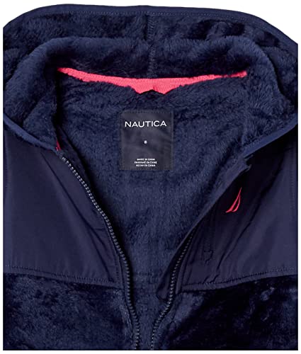 Nautica Girls' Chipie Faux Fur Jacket, Hooded Lightweight Coat with Nylon Yoke, Full-Zip Front3