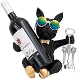 Juju Bulldog Wine Bottle Holder - Wine Holder Countertop - Unique Home Decor Bottle Organizer - Bulldog Decor