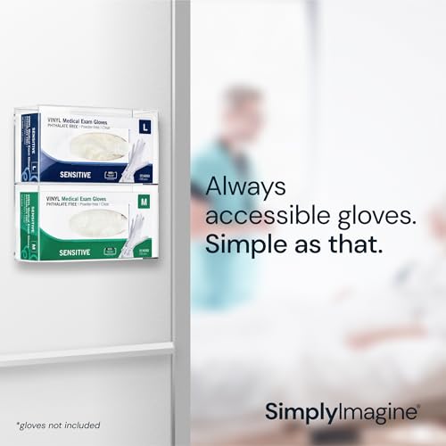 wall-mount acrylic glove box organizer - 10 x 1095 x 35 in - clear - double - side-load glove dispenser amp tissue box cover