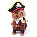 Idepet New Funny Pet Clothes Pirate Dog Cat Costume Suit Corsair Dressing up Party Apparel Clothing for Cat Dog Plus Hat (L)