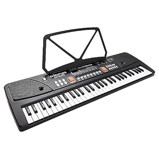 clavier électronique,HUIOP 61 touches orgue électronique rechargeable piano électrique pour enfants avec microphone noir clavier électronique de musique numérique avec écran LED double haut-parleurs s - Les Beatles, Paul McCartney, John Lennon, RIngo Starr, George Harrison