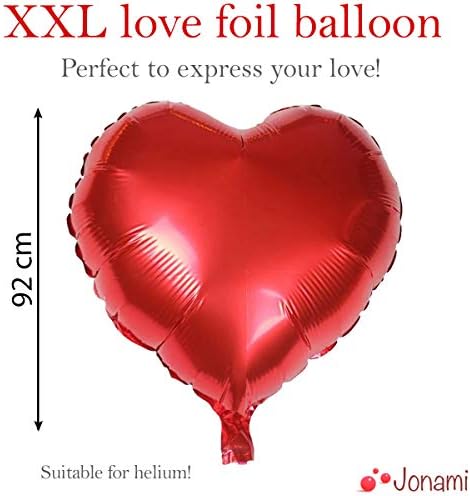 Balon Foliowy XXL na Hel lub Powietrze, Gigantyczny Czerwony w Kształcie Serca do Romantycznej Dekoracji Ślubnej, Walentynkowej i Imprezy Zaręczynowej