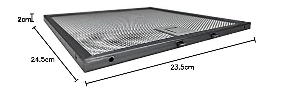 eRicambi, Coppia x2 Filtro Metallico per Cappa Compatibile con Falmec, Dimensioni 235x245x8 (mm), High Performance Filter, Pratica Maniglia di Sgancio a Innesti Rinforzati
