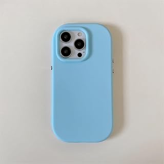 NICRX Funda de Silicona líquida para teléfono con Parachoques sólido de Color Caramelo para iPhone 11 12 13 14 Pro MAX X XS XR XS MAX, Azul Cielo, para iPhone 13 Pro