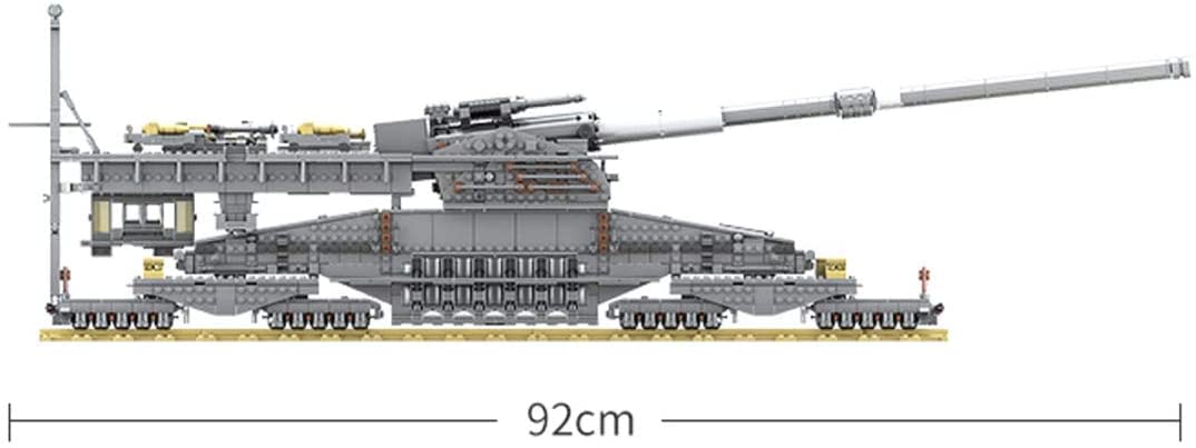 SchwererGustav Panzer Bausteine, Dora-Kanone Militär Panzer Modellbausatz | 3846 Teile, 3-IN-1, WW2 Klemmbausteine Tank, Konstruktions Modell Set
