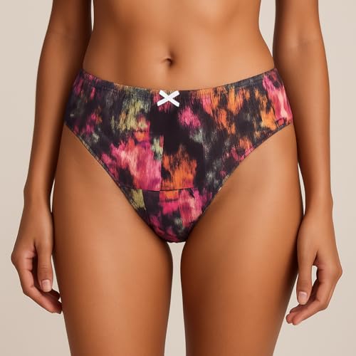 Image of THIRD QUADRANT Cotton Stretch Printed Hipster Panty for Women || Underwear for Woman || (Pack of 3) Assorted