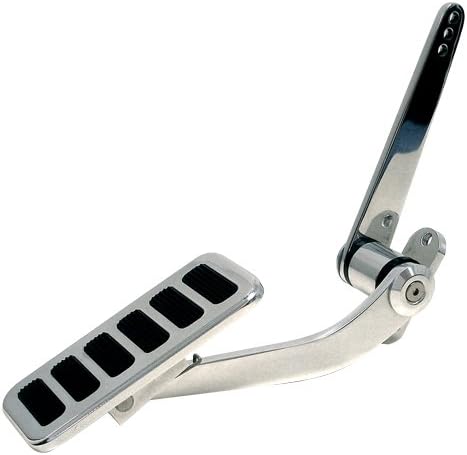 Polished Billet Aluminum Street Throttle Gas Pedal – Universal Fit – Firewall Mount – Non-Slip Grip – 2" x 4-1/2" – Ideal for Street Rods, Hot Rods, and Custom Builds