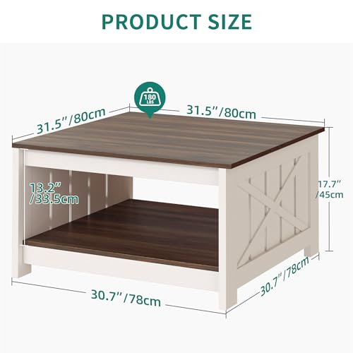 image for YITAHOME Coffee Table Farmhouse Coffee Table with Storage Rustic Wood 