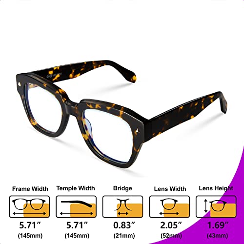 Image of VISOONE Acetate Blue Light Blocking Glasses Square with Anti Computer Glare for Gaming Women and Men GROUSE