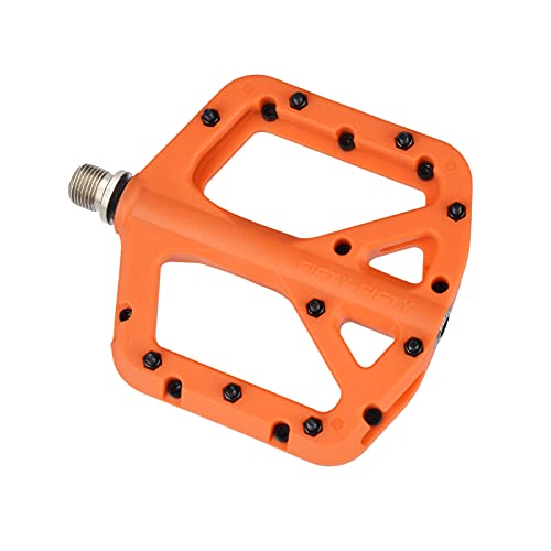 Fifty-Fifty Mountain Bike Pedals, Non-Slip Mtb Nylon Fiber Pedals, 9/16" Bicycle Pedals, Lightweight And Wide Flat Platform Pedals (Orange) #TOP1
