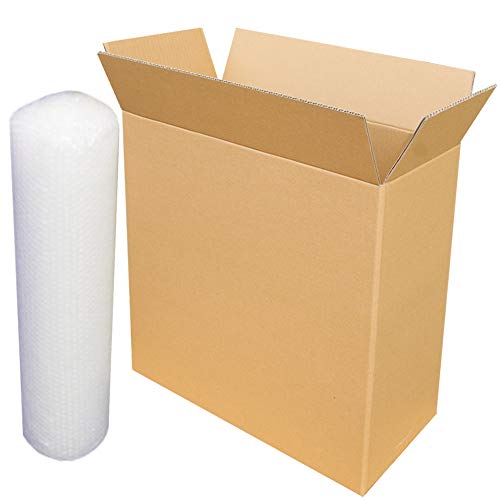 ダンボールキング 宅配140 タワー型大型パソコン梱包用硬材質ダンボール(箱560×260×560mm)とクッション5m...