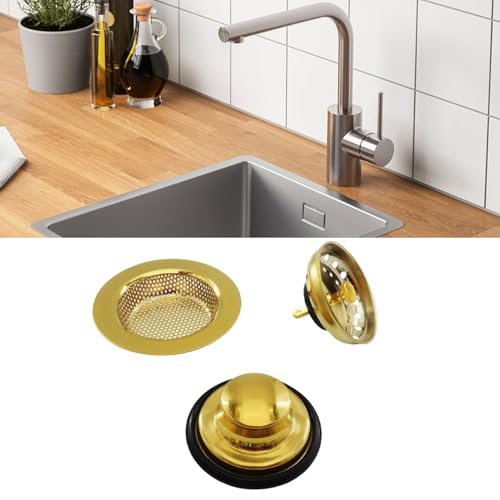 Colador para fregadero y tapón combo de acero inoxidable miniatura 4