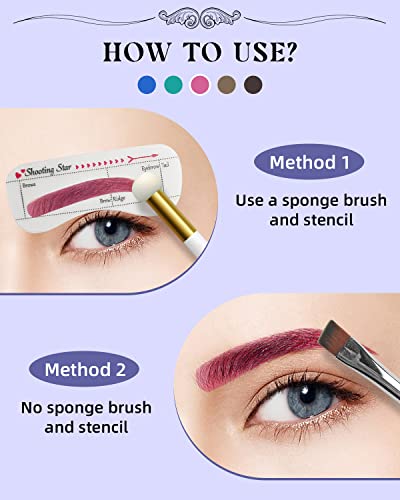 Pink Eyebrow Stamp Stencil Kit,Eyebrow Soap Eyebrow Pomade Setting Gel With Eyebrow Shampoo Eyelash Extension Cleanser #TOP2