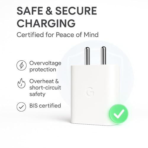 Image of Original Google 30W C-Type Rapid Power Adapter for Google Pixel 10a /10 Pro /9a /8a /7a /6a, Pixel 10 /9 /8 /7 /Pro /XL /Watch /Chromebook /Buds /Tablet, 30watt USB C Quick Adaptor, 30 w Rapidly Charging, White