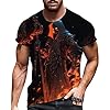 Streewear T-Shirt Men's Short Sleeve Anime Grim Reaper Print Muscle Shirt Personality Fashion Summer Shirt Breathable Sports Shirt Short Sleeve Shirt Basic Tee Shirt Cotton, A red, XXL #4