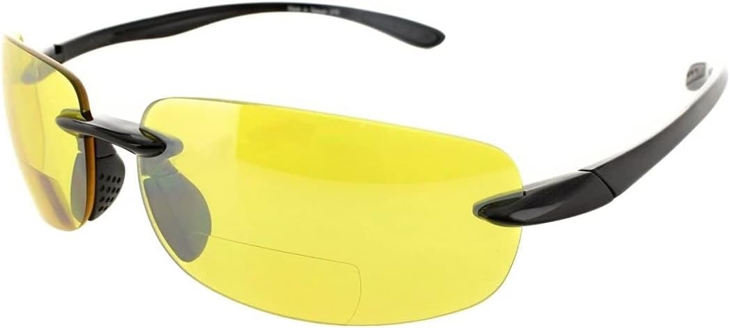 The Preferred 2 Pair of Bifocal Half Rim Rimless Sports Style - Yellow Night Driving Lens