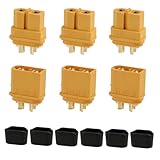Pack Pratique: Lot de 6 connecteurs comprenant 3 mâles et 3 femelles, facile à installer et à souder. Les broches plaquées or garantissent une meilleure conductivité et une transmission de courant stable jusqu’à 30A.