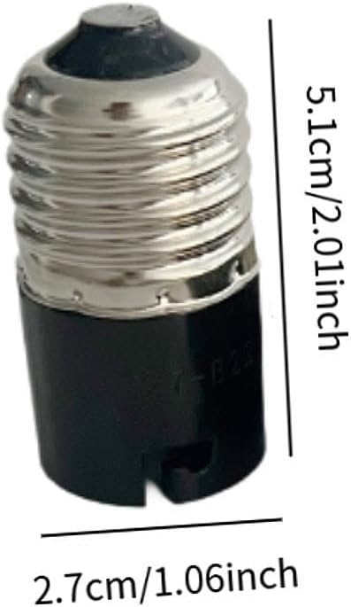Light Socket Adapter Sturdy Lightweight Conversion Converter E27 to B22 Black