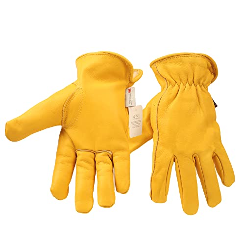 HHPROTECT Gants de jardinage en cuir pour homme et femme - Gants d'hiver chauds et résistants aux épines pour la construction, la cour, la mécanique, la soudure, le bricolage - XL Cover