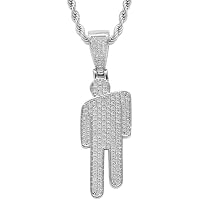 Durlo Collar de villano de hip hop con colgante de circonita y
