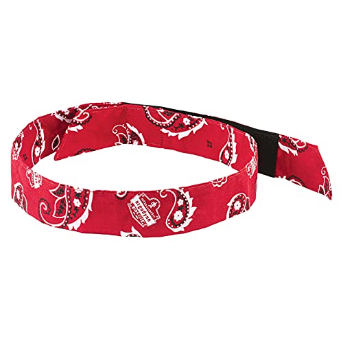 Ergodyne Chill Its 6705 Cooling Bandana, Evaporative Polymer Crystals for Cooling Relief, Quick and Secure Fit, Red Western
