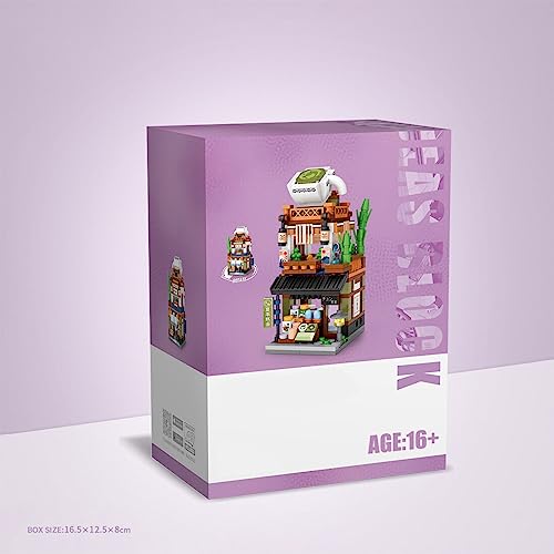 Joymeet Japanese Matcha Shop Set Building Kit Street View Modular House Building Kit Mini Bricks 379 Pcs Not Compatible With Lego Architecture Creator #TOP5