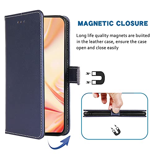 Fdcwtsh Compatible With Oppo Find X2 Pro Wallet Case Wrist Strap Lanyard And Leather Flip Card Holder Stand Cell Accessories Mobile Folio Purse Slot Credit Phone Cover For Cph2025 Women Men Blue #TOP4