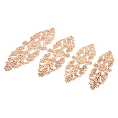 Apliques de madera tallada en roble con diseño de flor ondulada 8