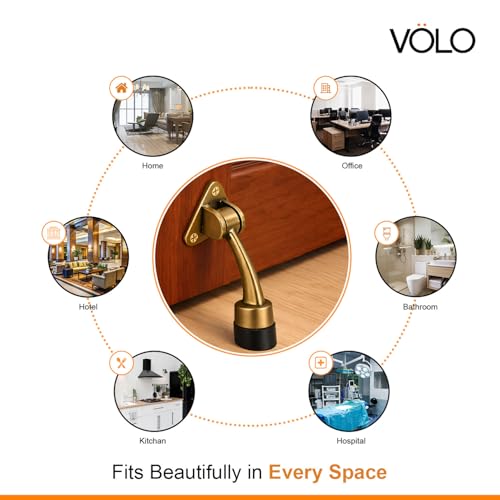 Image of Volo Antique Stylish Door Stopper with Screws for Home, Offices, Kitchen and Hotels for Door organistion Color: Antique