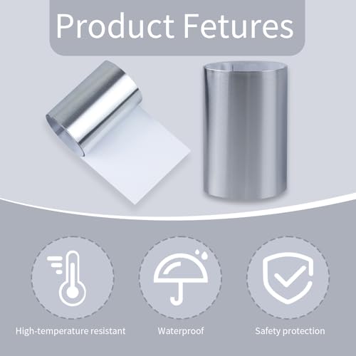 Hohitenz Dampfsperrfolie für Geschirrspüler, 2 Stück, 695×75 mm – Hitzeschutzfolie für Arbeitsplatte, kompatibel mit Beko/Whirlpool/Bauknecht – Aluminium Dampfbremsfolie