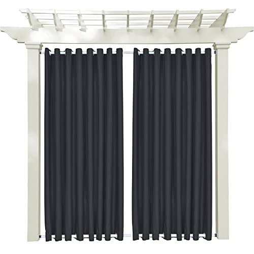 Macochico Grommet at Top and Bottom Burgundy Outdoor Water Resistant Curtains Dustproof Privacy Protection Heat Insulated for Patio Garden Backyard Cabana 100Wx102L (1 Panel) 100"W x 102"L (