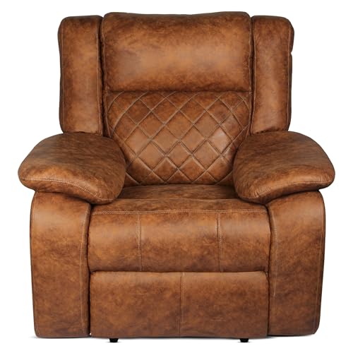 Image of Primrose Christie Single Seater 1R Manual Recliner Sofa | Recliner for Living Room Bedroom & Home Office (Tan)