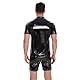 Herren Sexy Kurzarm T-Shirt aus Leder, Glänzendes PU-Leder, Wetlook Crew Freizeit Lederweste mit für Nachtclub Party