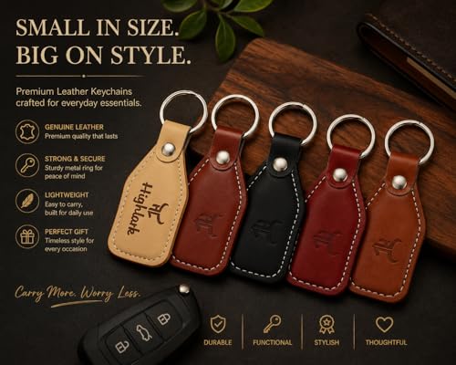 Image of Signature Leather Finish Keychain for Men & Women | Durable Metal Key Holder for Car and Bike Keys | Elegant Everyday Accessory