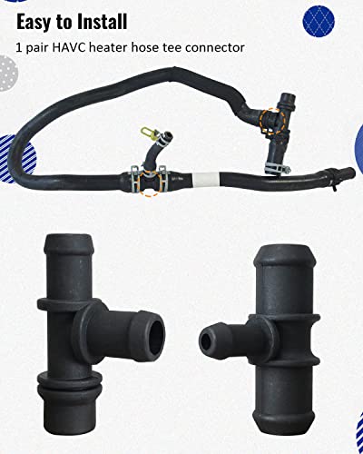 Hvac Heater Hose Tee Connector Fits For Ford Transit Connect 2.0L 2010 2011 2012 2013, Replace 9T1Z18472C Kh623 9T1Z-18472-C #TOP4