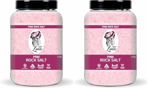 Image of Lunn Pink Rock Salt | 1.5 kg | Himalayan Sendha Namak | Rich in Natural Minerals | No Anti-Caking Agents | Vegan & Gluten-Free | Pure & Unprocessed (Pack of 2)