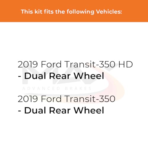 Image of Max Advanced Brakes Front & Rear Brake Kit Compatible With 2019 Ford Transit-350 /Transit-350 HD w /Dual Rear Wheel Replacement Premium OE Disc Brake Rotors and Ceramic Brake Pads