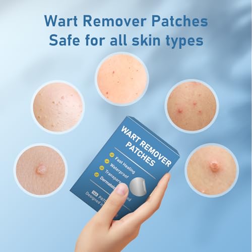 Image of Wart Remover - Salicylic Acid Patches for Common and Plantar Warts - Waterproof & Adhesive Pads - Invisible Hydrocolloid Protection for Feet & Fingers (144 Patches) - M20