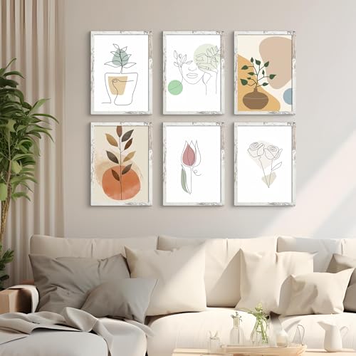 Image of BESCRCL 10x14 Picture Frame, 30 x 40cm Diamond Painting Frame for Wall Hanging, Engineered Wood for 10 x 14 Picture, Distressed White, 1 Pack