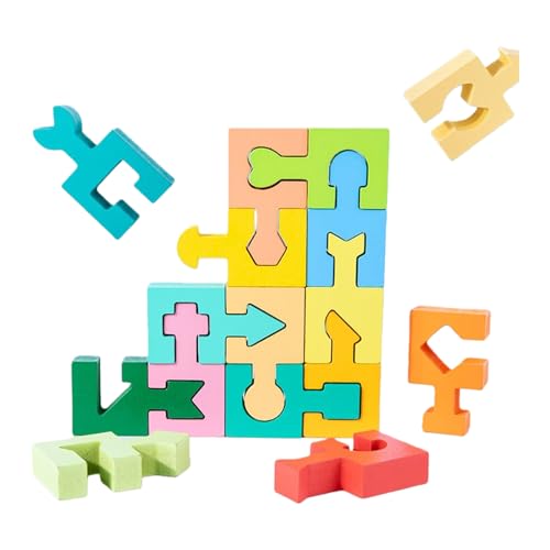 Lexsyn Rompecabezas de madera para niños, juguetes preescolares para asignar formas geométricas, rompecabezas infantiles de madera para niñas a partir de 4 años, actividad de juego educativo para el