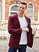 COOFANDY Mens Casual Blazer Fashion Sports Coats Regular Fit Business Suit Jacket Formal Stretch Blazers Burgundy
