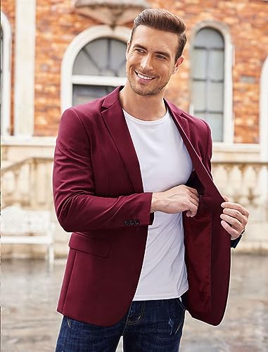 Image of COOFANDY Mens Sport Coat Casual Blazer One Button Business Suit Jacket