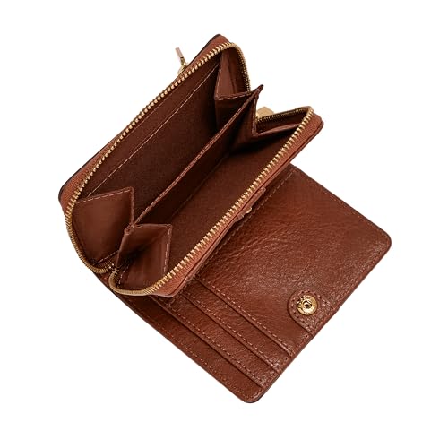 Image of Fossil Women's Logan RFID-Blocking Leather Mini Multifunction Bifold Wallet